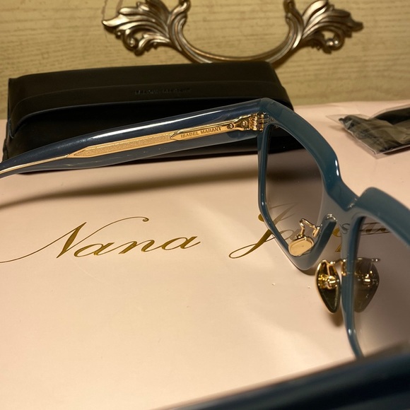 NWT Isabel Marant Sophy Rectangle Square frame acetate Designer Sunglasses GREEN - Picture 15 of 17